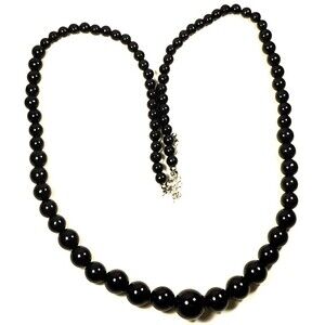Black Crinkle Chiffon Ribbon Lanyard Necklace with Buddha & Silver Tone Charms